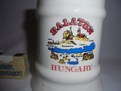 Retro "Balaton Hungary" kerámia söröskorsó - szuvenir