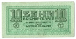 10 reichspfennig 1942 Németország Wehrmacht bankjegy