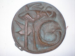 Orosháza .V -m . E h plaque, bronze, ! 824 grams! ! ! . 12 cm diameter.