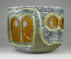 1N150 unmarked large openwork retro ceramic bowl 22 cm