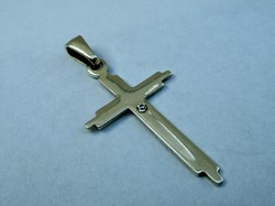 Special small stone silver cross pendant