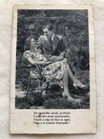 Antik, régi romantikus képeslap -  Szerelmes vers                         -6.