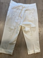 White elastic canvas fishing pants