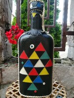 25 cm high, colorful cognac bottle from the 1960s-1970s