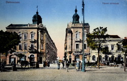 Debrecen. City tenements - colored litho postcard 1916