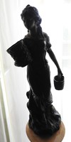 Bronze statue 67 cm! Woman with basket