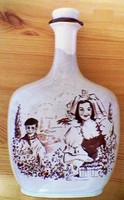 Ceramic liquor bottle. Blueberry harvest scene from Germany