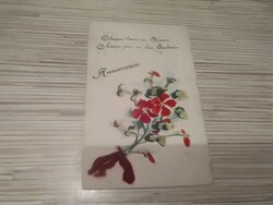 Antik kézzel festett Üdvözlő képeslap.