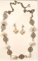 Necklace, earrings