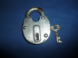Old padlock with key