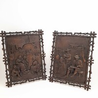 Spectacular cast iron wall decoration in a pair