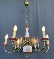 Majolica, majolica antique chandelier.