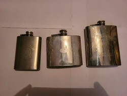 3 metal flat flasks