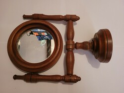 Rotatable wooden table mirror