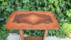Inlaid side table pedestal console Italian style inlaid with pearls solo/pair