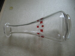 Antik art deco mintás porciós üveg, palack, 1/l-es