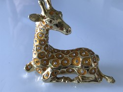 Giraffe-shaped jewelry box with 24 carat gold plating and Swarovski crystals