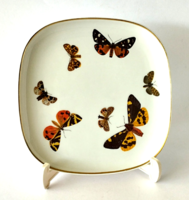 Limited serial numbered Swiss porcelain collector's decorative plate with butterflies