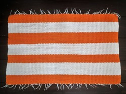 Orange striped rag rug 68x43