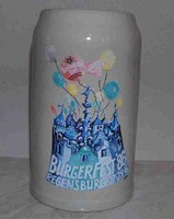 Large heavy German beer mug, flawless, 1986