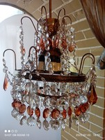 Old polished glass chandelier