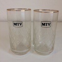 2 db MTV logos - feliratos üveg csőpohár - pohár - vállalati üveg pohár