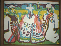 István Csók: in the Daráz cemetery. Color linocuts of the modern Hungarian Hungarian picture gallery