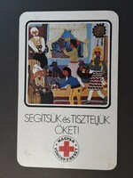 Kártyanaptár 1982 - Magyar Vöröskereszt feliratos retró, régi zsebnaptár