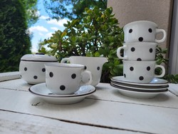 Alföldi porcelain_saturnus extremely rare, brown dotted, incomplete coffee set