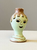 Ilona Kiss roóz (1920-2010) girl head lamp base statue retro ceramic ornament