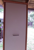 Syrius shelf cabinet, wardrobe, wardrobe (light brown, cream color)