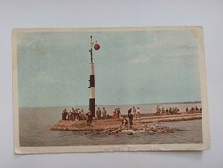 Old postcard 1960 Balaton port