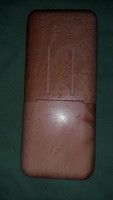 Antique wooden 3-seat perhaps pen holder, tube pen holder 14 x 6 cm as shown in the pictures