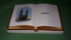Old picture gallery applied art porcelain Szeged the open book figure 7 x 12 x 3 cm according to the pictures