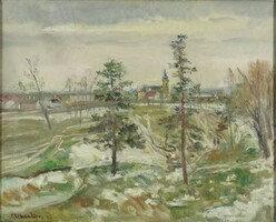 Herman Lipót : Téli falu 1959