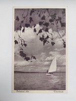 Régi képeslap 1933 Balatoni élet vitorlázás