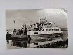 Old postcard Balaton ferry boat