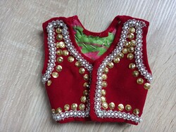 Kalotaszeg pearl velvet vest for babies