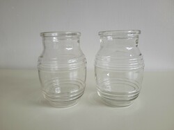Old vintage 2 pcs ocean 1 l striped glass mason jar canning jar