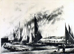 József Nechánszky (1936): Sailboats in Füred