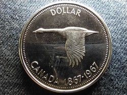 Canada 100 Year Canada Goose .800 Silver $1 1967 (id62169)