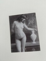 Mini akt kép, antik fotó modern másolat, pin up, pinup, meztelen, pajzán, erotika, erotikus