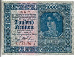 1000 Korona kronen 1922 Austria 1.