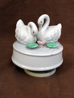 Musical porcelain swans