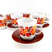 Retro lowland coffee cup set with sugar holder