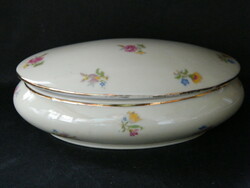 Limoges porcelain oval bonbonier with lid, box