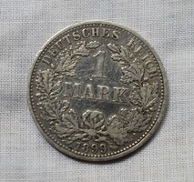 1 Reichsmark, Germany, 1899, the, brand, coin, money, silver