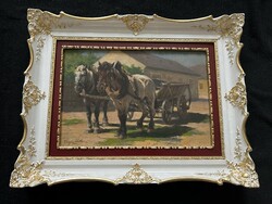 Celestine Pállya (1864 - 1948): yoke horses