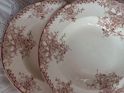 2 Longwy, marly decorated deep plates