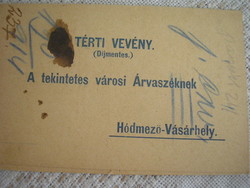 Antique hódmezővásárhely 1913 Kunszentmárton official delivery document for sale together